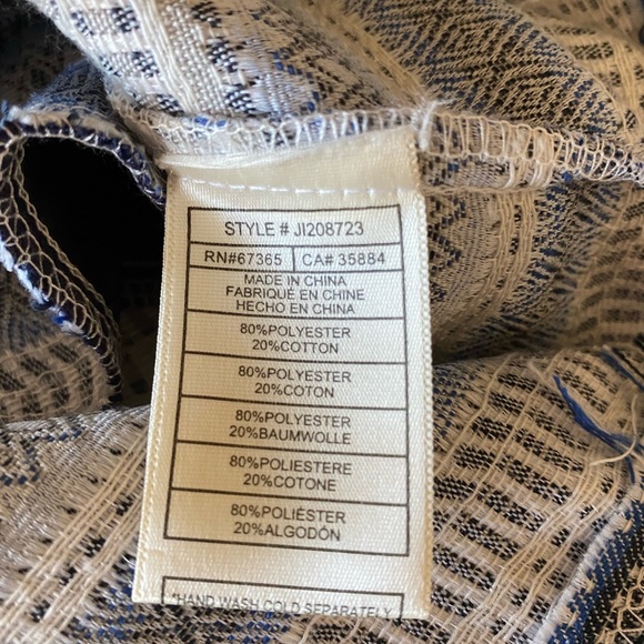 NWOT Jack by BB Dakota Patterned Blue Sleeveless Shift Dress Size Small - Picture 8 of 10